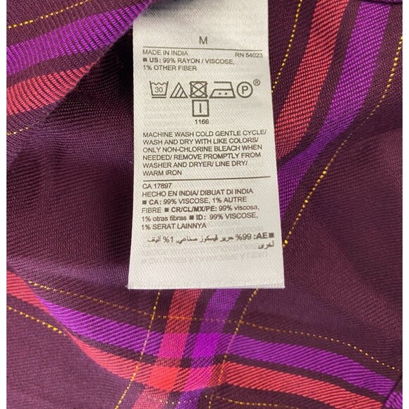 OLD NAVY Plaid Dress Women's Button up Size M Long Sleeve NWT - Picture 11 of 12